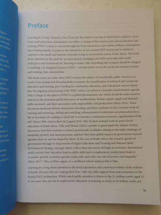 Learning For Living: Towards A New Vision For Post-School Learning In South Africa - ed Ivor Baatjes