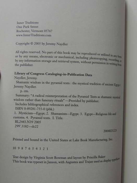 Shamanic Wisdom In The Pyramid Texts: The Mystical Tradition Of Ancient Egypt - Jeremy Naydler