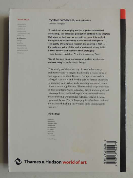 Modern Architecture: A Critical History - Kenneth Frampton