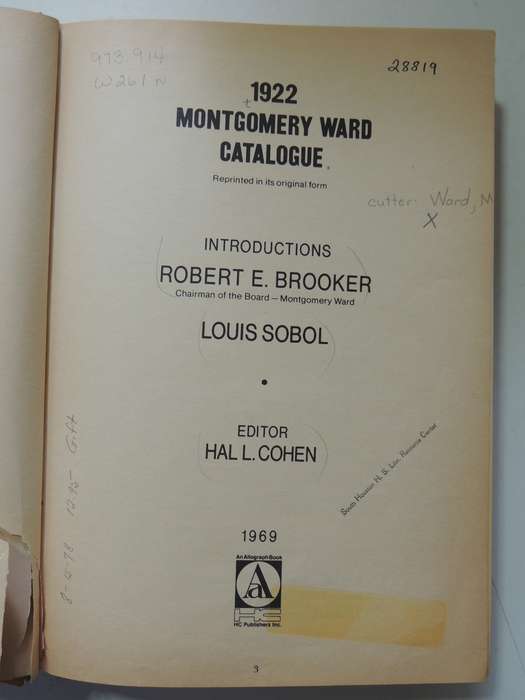 Montgomery Ward & CO. Catalogue No. 97 - 1872 Golden Jubilee 1922