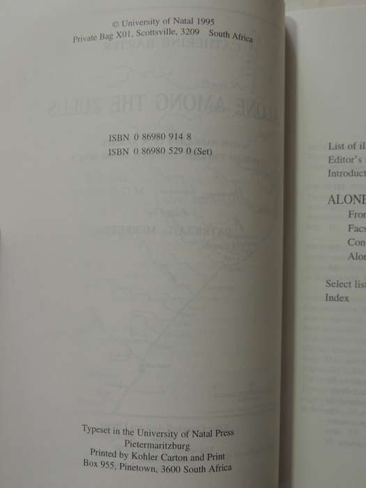 Alone Among The Zulus- Catherine Barter