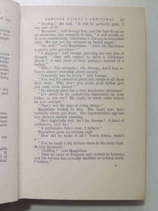 Hercule Poirot's Christmas - Agatha Christie   First Edition 1939 No D/J