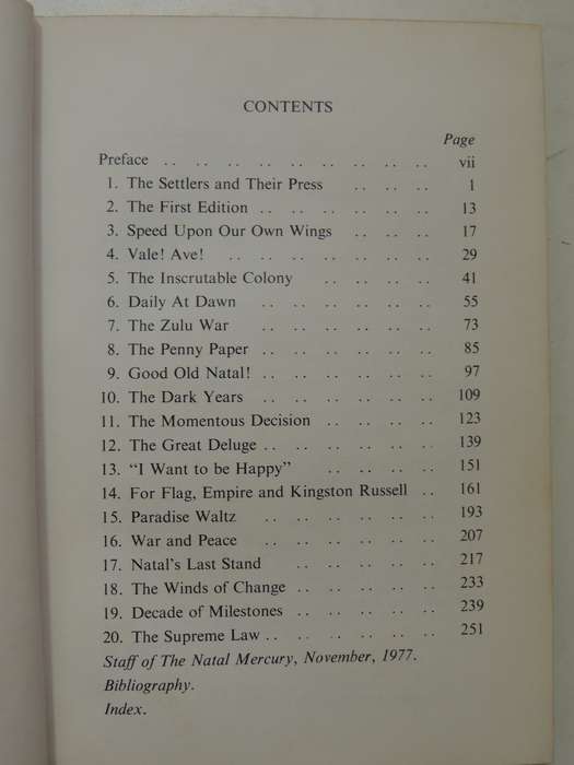 For The Love Of Natal: The Life And Times Of The Natal Mercury 1852-1977 - Terry Wilks