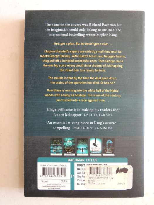 Blaze - Stephen King, As Richard Bachman