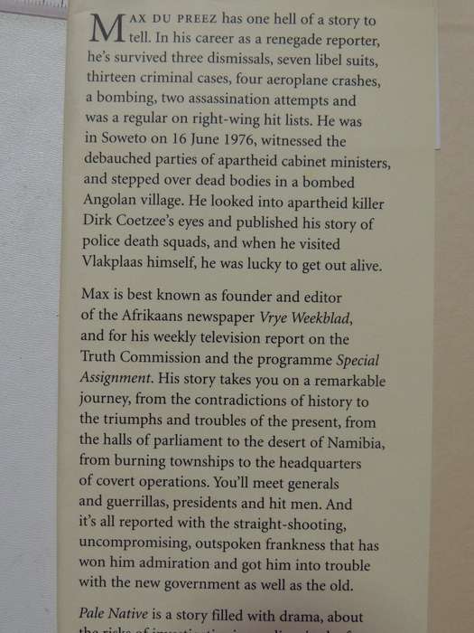 Pale Native: Memoirs Of A Renegade Reporter - Max Du Preez