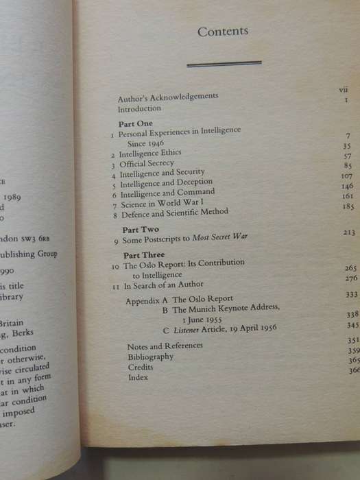 Reflections On Intelligence - R.V. Jones