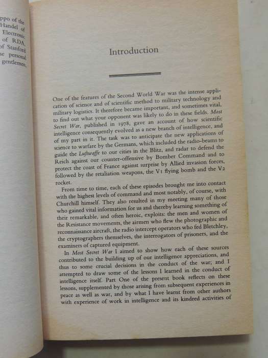 Reflections On Intelligence - R.V. Jones