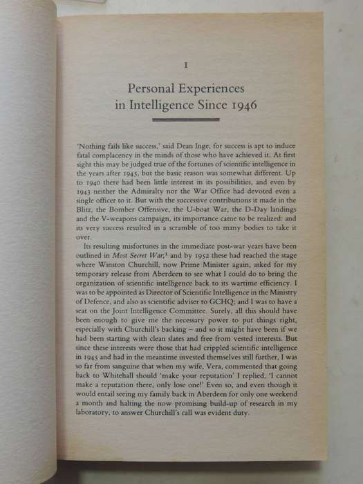 Reflections On Intelligence - R.V. Jones