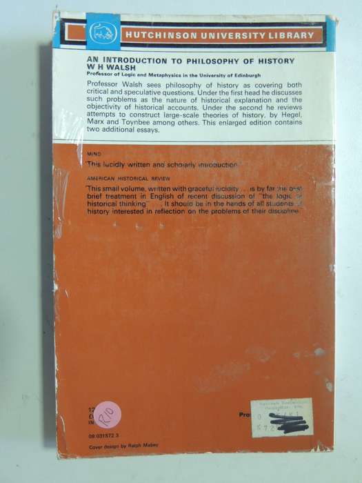 An Introduction To Philosophy Of History - W.H. Walsh