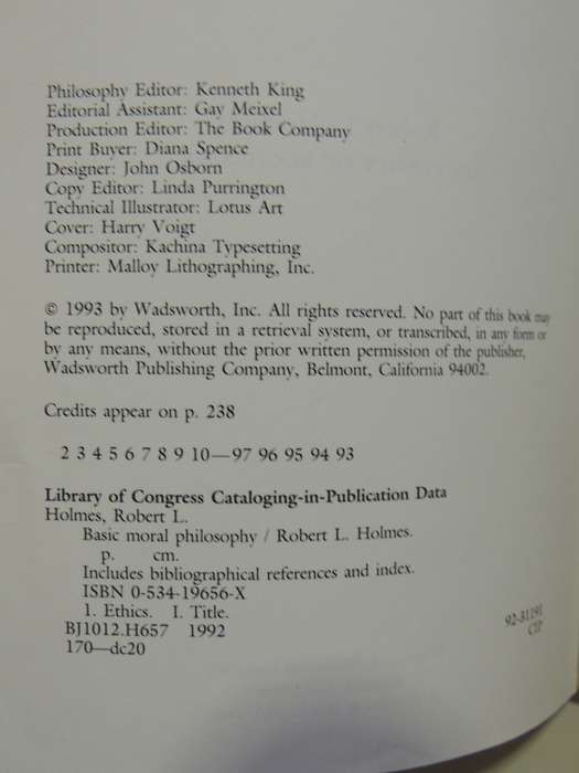 Basic Moral Philosophy - Robert L. Holmes