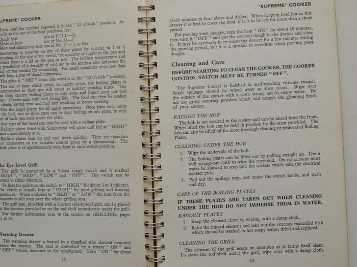 Cookery and Instruction Book For Use With G.E.C. Electric Cookers (1951) - ed Margaret Leader