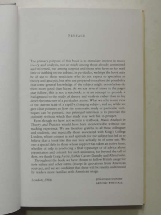 Music Analysis In Theory And Practice - Jonathan Dunsby & Arnold Whitall