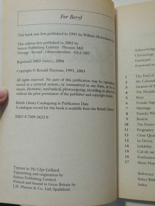 The Death And Life Of Sylvia Plath - Ronald Hayman