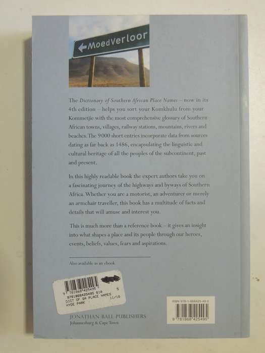 Dictionary Of Southern African Place Names (4th Edition 2014) P.E. Raper, L. Moller, L.T. Du Plessis