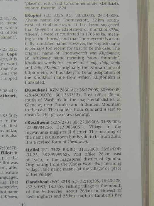 Dictionary Of Southern African Place Names (4th Edition 2014) P.E. Raper, L. Moller, L.T. Du Plessis