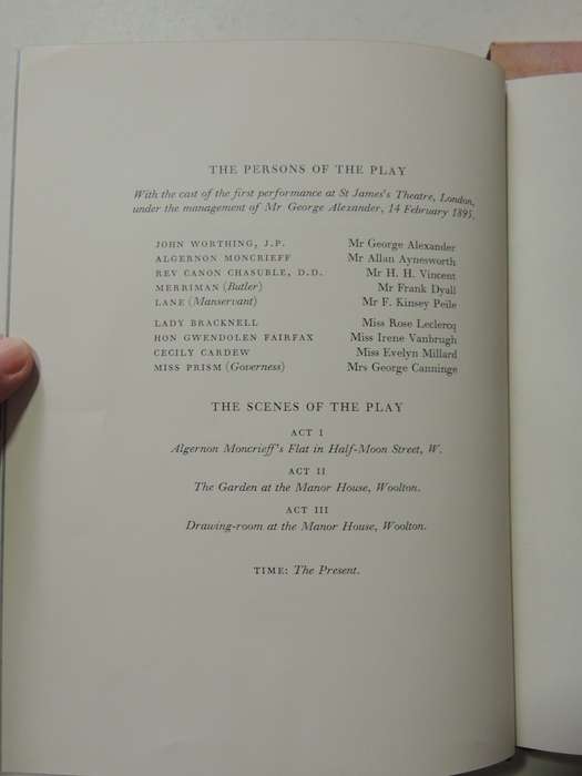 The Importance Of Being Earnest - Oscar Wilde    The Folio Society, 1960