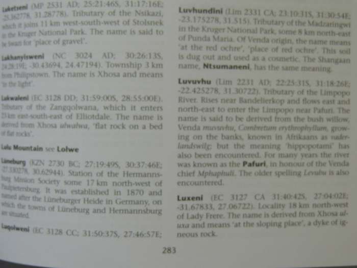 Dictionary Of Southern African Place Names (4th Edition 2014) P.E. Raper, L. Moller, L.T. Du Plessis