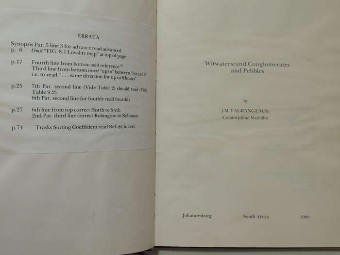 Witwatersrand Conglomerates And Pebbles- J.M. Lagrange