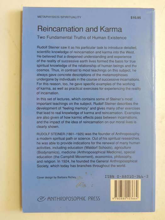Reincarnation and Karma: Two Fundamental Truths of Human Existence : Five Lectures - Rudolf Steiner