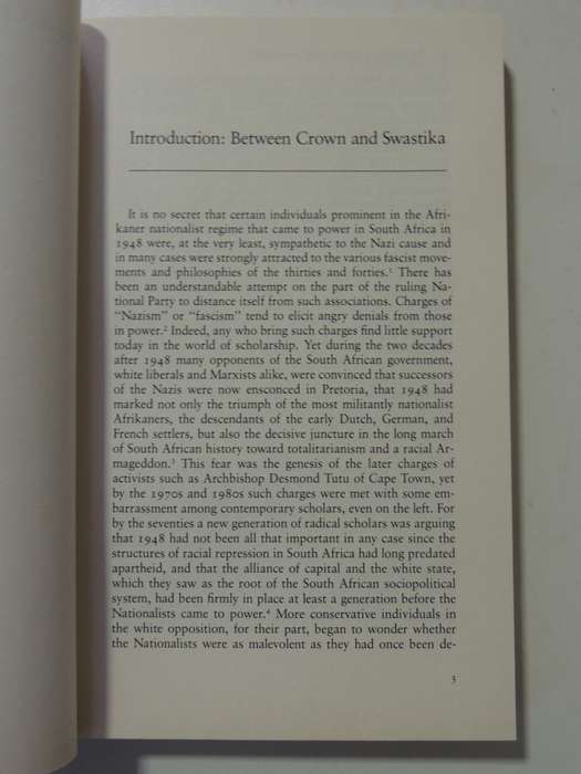 Between Crown And Swastika: The Impact Of The Radical Right Of The Afrikaner....- Patrick J. Furlong