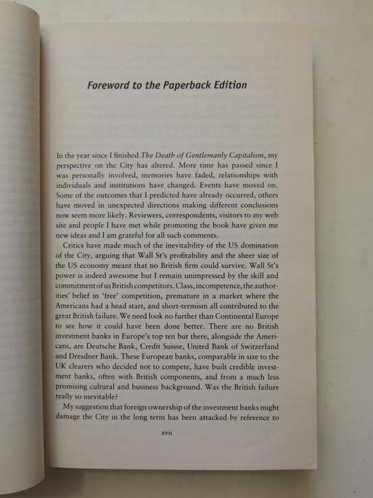 The Death Of Gentlemanly Capitalism..Controversial Bestseller On The City's Big SelloutPhilip Augar