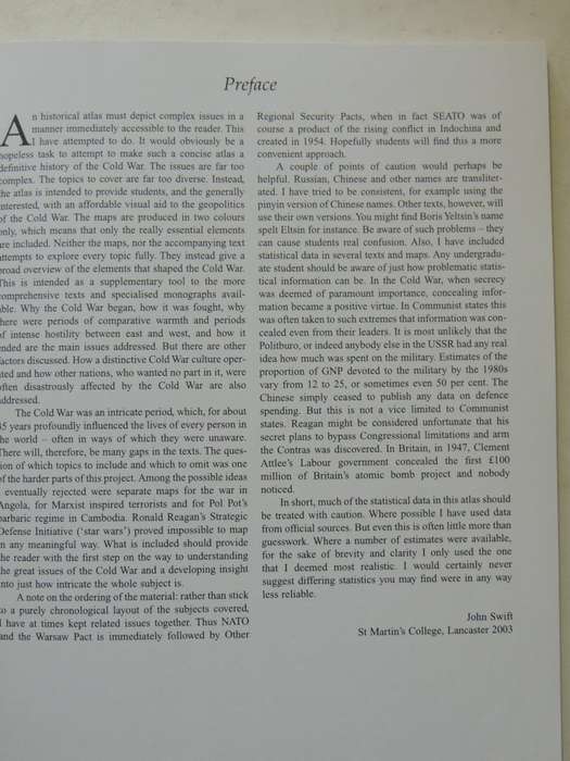 The Palgrave Concise Historical Atlas Of The Cold War - John Swift