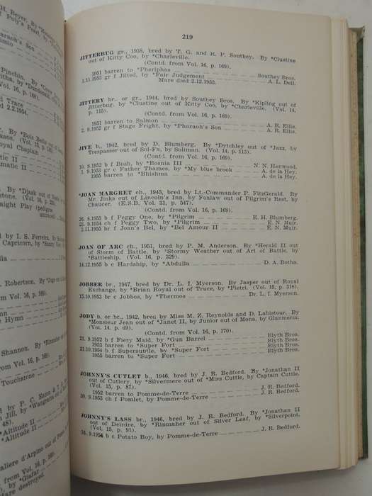 The General Stud Book Of South Africa: Vol 17 1952-1953