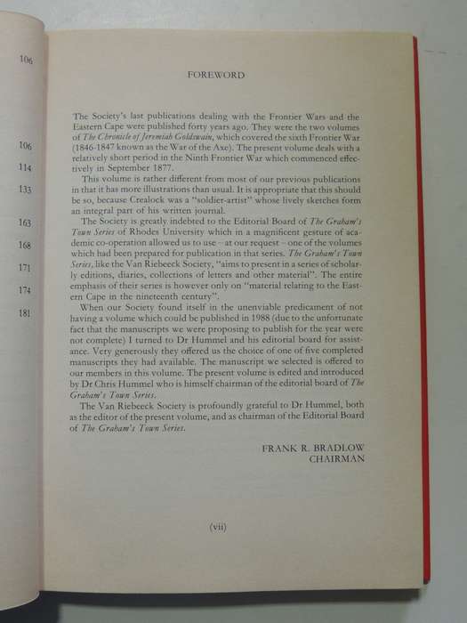 The Frontier War Journal Of Major John Crealock 1878: VRS 2nd Series No. 19 - ed Chris Hummel