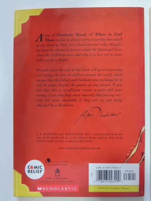 Harry Potter Set:Quidditch Through the Ages, Fantastic Beasts & Where to Find ..- J K Rowling 1st US