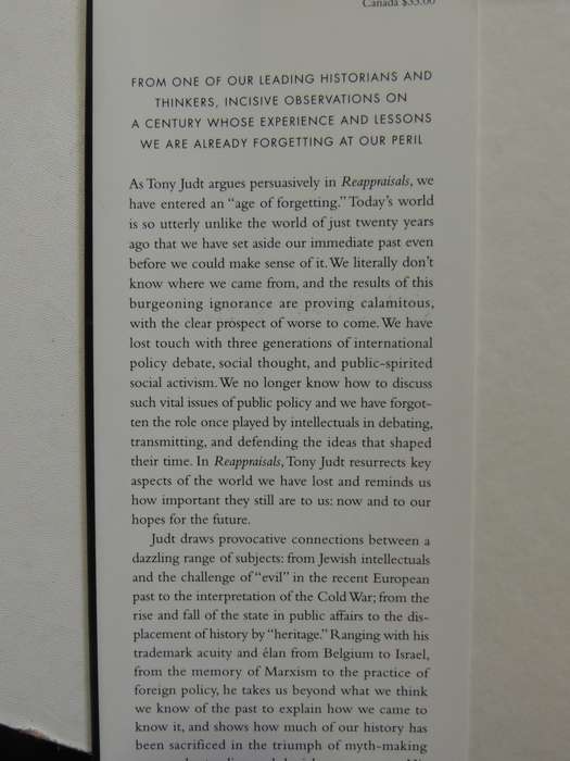 Reappraisals: Reflections On The Forgotten Twentieth Century  -Tony Judt