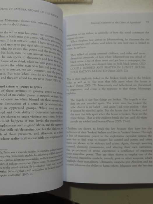 Stories Of Fathers, Stories Of The Nation: Fatherhood & Paternal Power In SA Literature G Andrews
