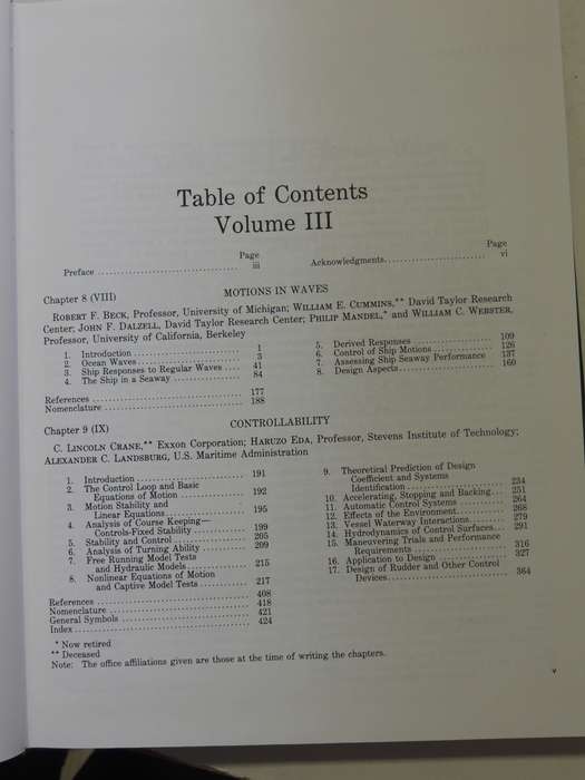 Principles of Naval Architecture Volume III: Motions in Waves & Controllability - ed Edward V. Lewis
