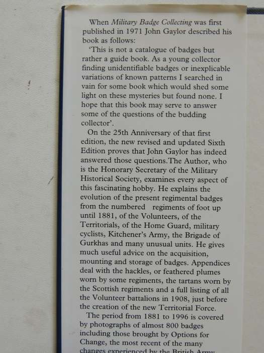 Military Badge Collecting (New & Revised Sixth Edition)John Gaylor