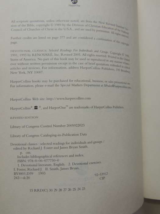 Devotional Classics, Selected Readings For Individuals &Groups,... Resource for Spiritual -RJ Foster