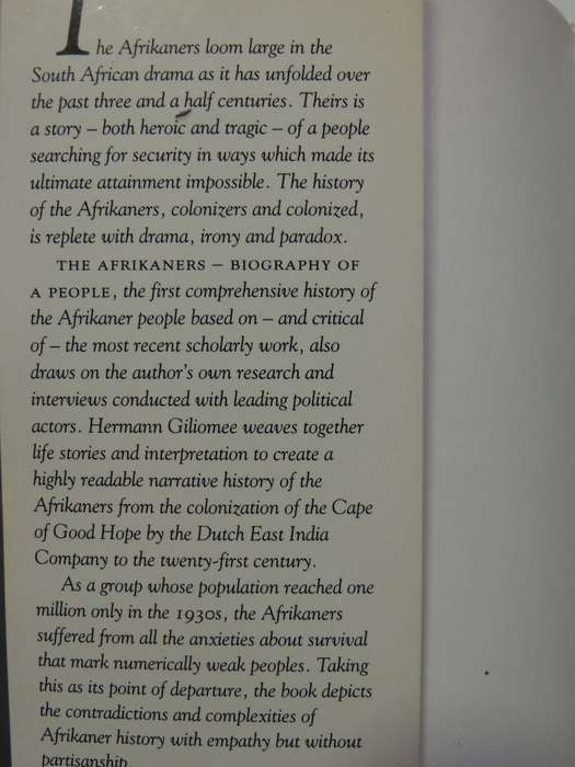 The Afrikaners: Biography Of A People- Hermann Giliomee