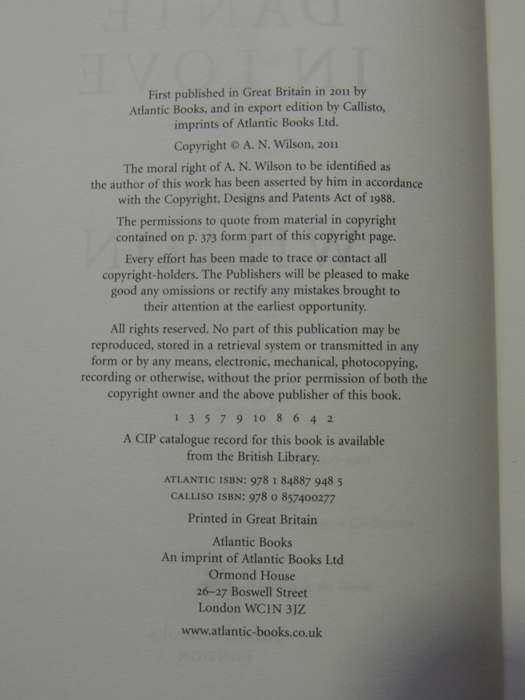 Dante In Love - A.N. Wilson