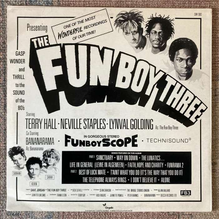 Fun Boy Three (self-titled) LP/Album (1982 UK import) VG+/VG