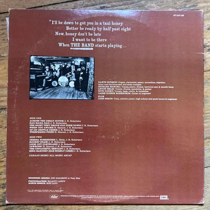 The Band (self-titled) LP/Album (1978 US reissue) VG/VG+