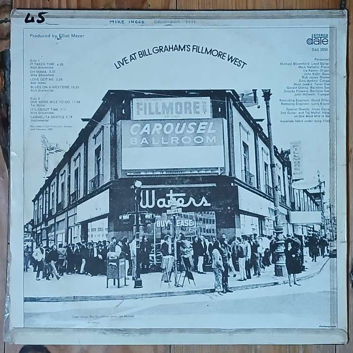 Various - Live At Bill Graham's Fillmore West LP/Album (1969 SA press) VG+/VG+