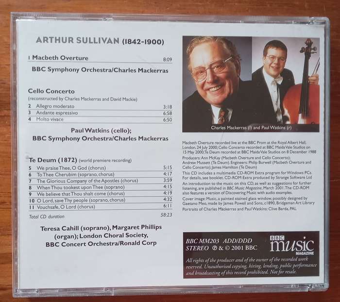 Sullivan: Te Deum, Cello Concerto