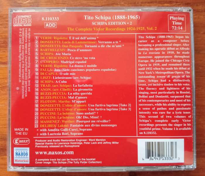 Tito Schipa: 1924-1925 Recordings Vol. 2