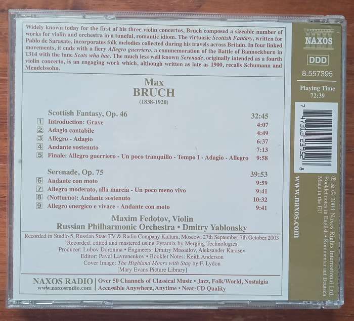 Bruch: Scottish Fantasy, Serenade