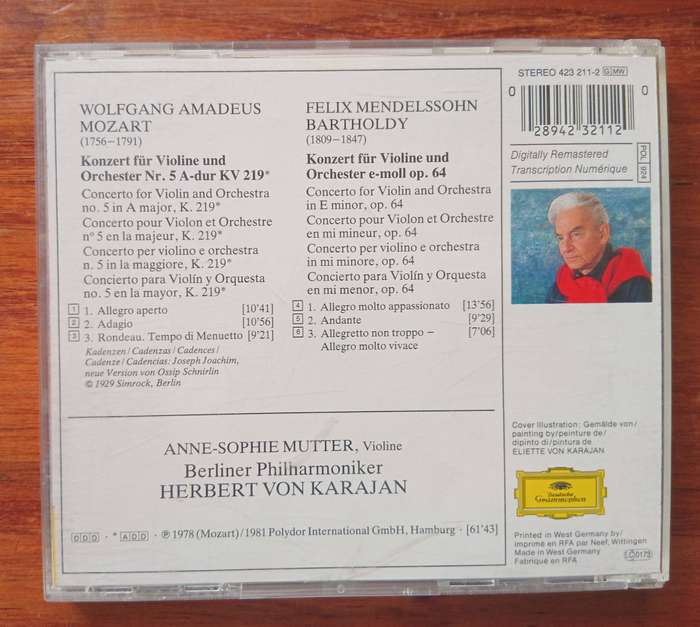Mozart, Mendelssohn: Violin Concertos (Mutter, Karajan)