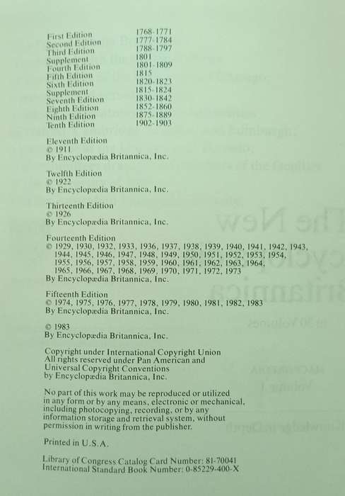 Encyclopedia Britannica, 15th Ed