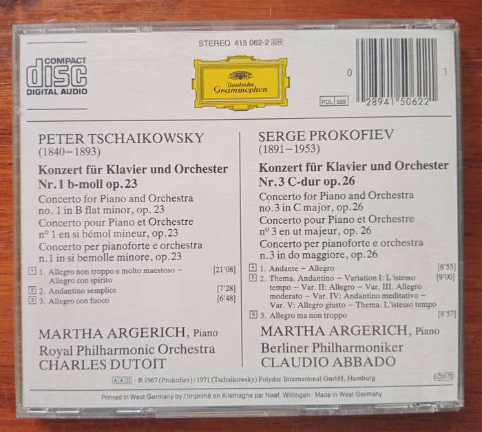 Tchaikovsky, Prokofiev: Piano Concertos (Argerich)