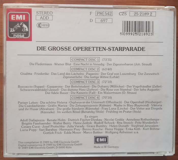 Die Grosse Operetten Starparade (4 CDs)