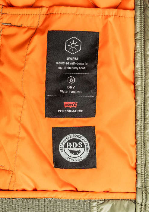 Levis Goose Down Quilted Jacket  Size Small