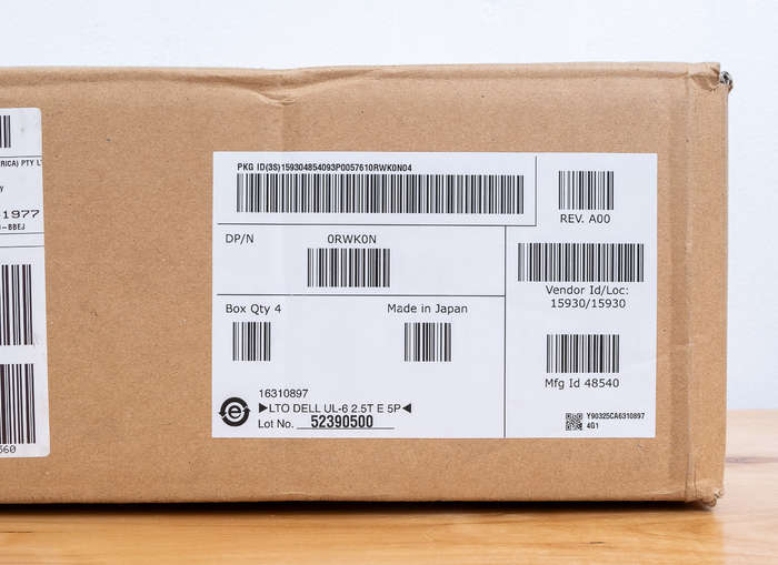 Box of 20 x DELL LTO6 Ultrium 6 2.5TB/6.25TB Data Cartridge Tape Media