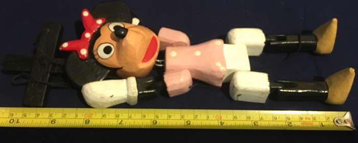 Minnie Mouse 1930s wood puppet