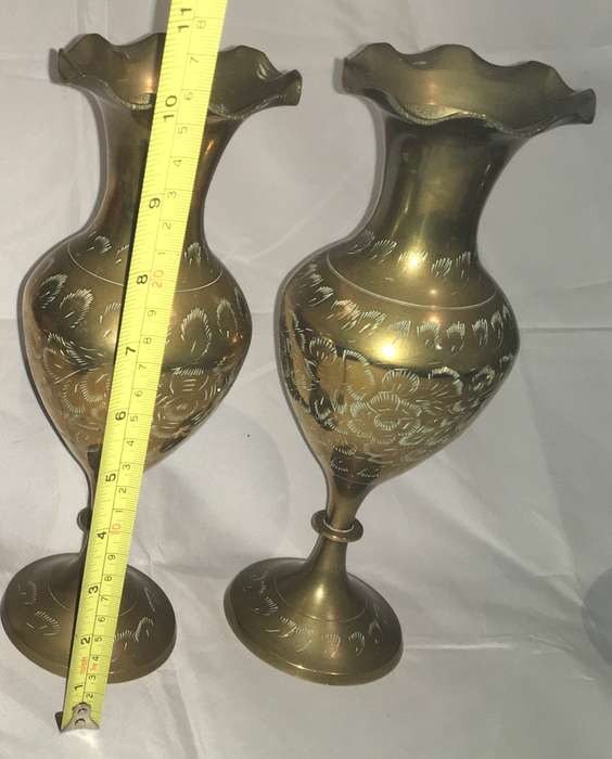 Brass vases - pair (30cm height)